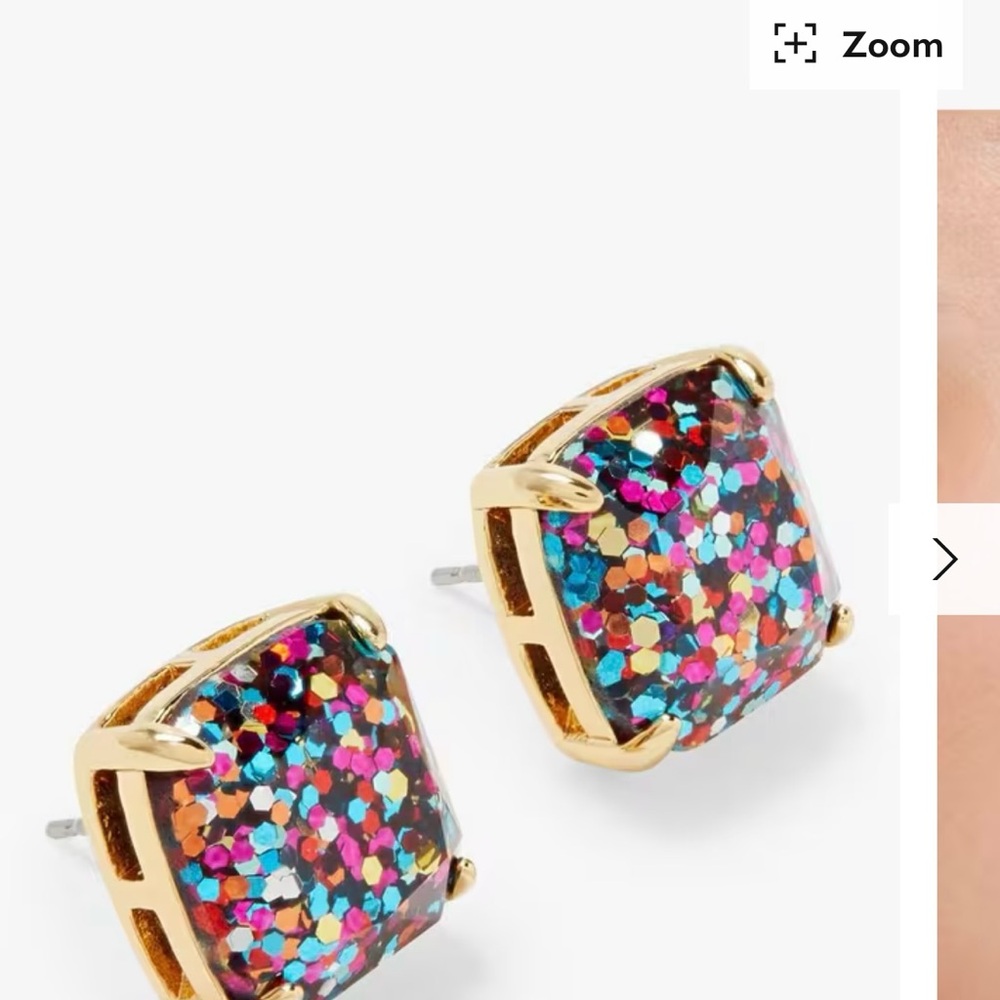 Kate Spade Multiglitter Small Gold Stud Earrings - Picture 5 of 5